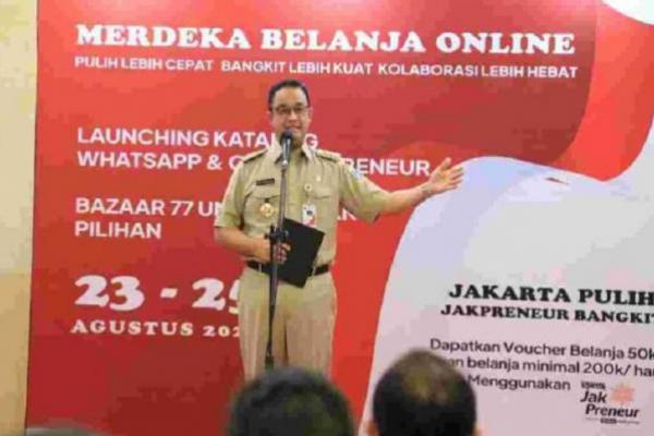 Gubernur Anies Luncurkan Katalog WhatsApp Bisnis dan QRIS Jakpreneur 