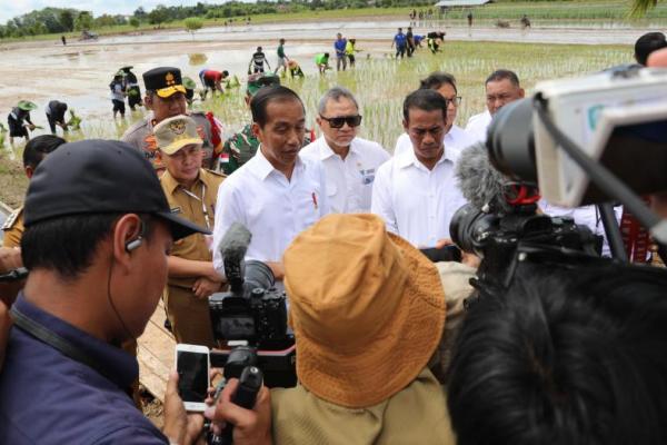 Mentan Dampingi Jokowi Tinjau Pompanisasi di Kalimantan