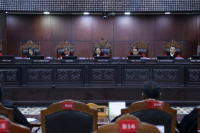 Mahkamah Konstitusi memutuskan menghapus ketentuan ambang batas minimal persentase pengusulan pasangan calon presiden dan wakil presiden (presidential threshold) (Foto: SC/MK)