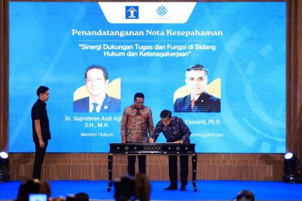 Kemnaker-Kemenkum Kolaborasi Bidang Hukum dan Ketenagakerjaan