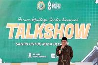 Menteri Koordinator Pemberdayaan Masyarakat (Menko PM) A. Muhaimin Iskandar saat memberikan sambutan di acara Forum Multaqo Santri Nasional (Foto: Ist)