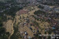 Potret dampak banjir bandah di Aceh Timur dari pantauan udara (Foto: Kementerian LH)