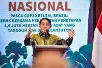 Menteri Kehutanan (Menhut) Raja Juli Antoni dalam acara Lokakarya Nasional Gerak Bersama Percepatan Penetapan 1,4 Juta Hektar Hutan Adat, yang digelar di Jakarta Pusat, Rabu (Foto: Kemenhut)