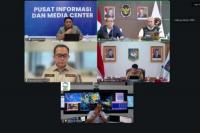 Menko PMK Pratikno saat memimpin Rapat Koordinasi Apel Kesiapsiagaan Bencana Hidrometeorologi Basah bersama sejumlah kepala daerah secara daring (Foto: Kemenko PMK)