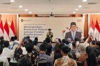Menteri Koordinator Pemberdayaan Masyarakat, A. Muhaimin Iskandar saat memberikan sambutan pada acara Dialog Solidaritas dan Partisipasi Publik: Meningkatkan Ketahanan Psikososial sebagai Fondasi Pemberdayaan Masyarakat di Jakarta (Foto: Vaza/Indonesiainfo.id)